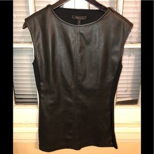 BCBG Maxazria leather sleeveless top